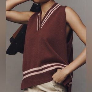 By Anthropologie Sporty V-Neck Sweater Vest